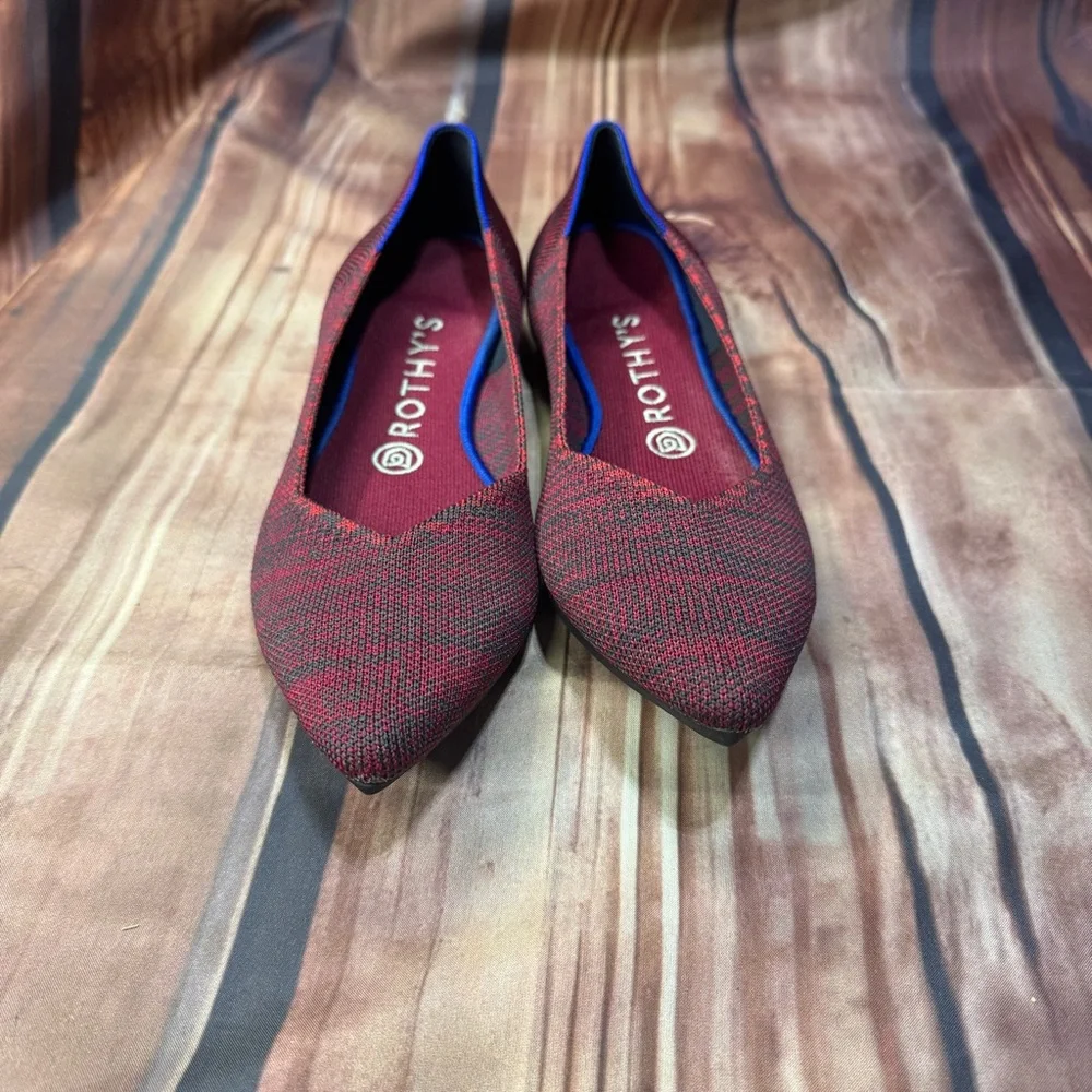 Rothy’s Burgundy The Point Women’s Slip On Flat Shoes size W8 - Picture 2 of 6
